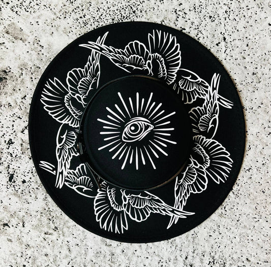Vegan Felt Wide Brim Hat - "Seraphim"