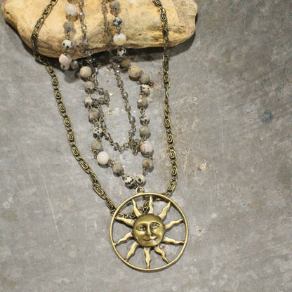 Sun Burst Layered Necklace