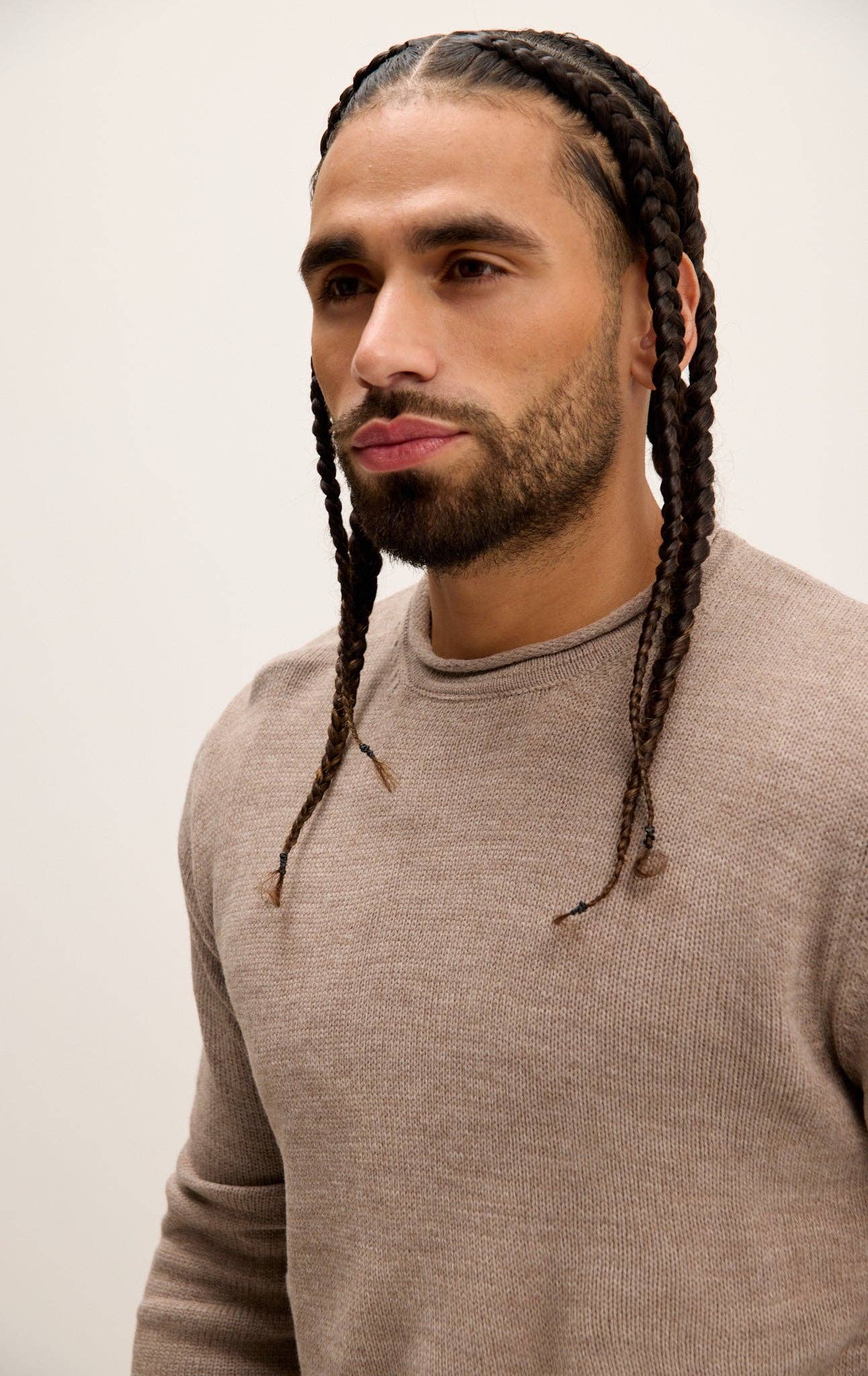 Men's Tube Soft Pullover Sweater - Light Brown