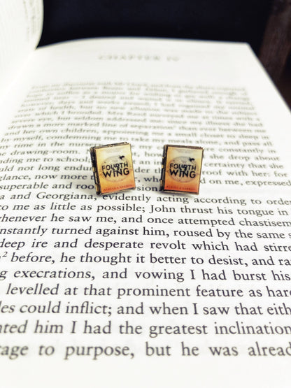 Post Earrings Book Locket Fourth Wing