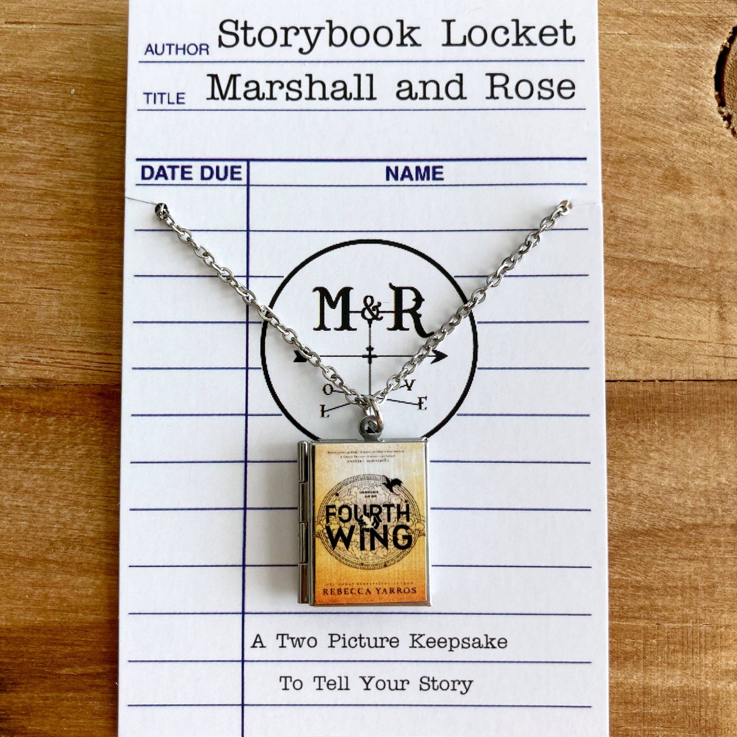 Book Locket Fourth Wing - Stainless Steel