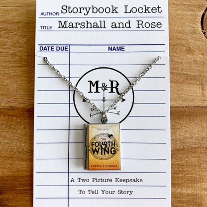 Book Locket Fourth Wing - Stainless Steel