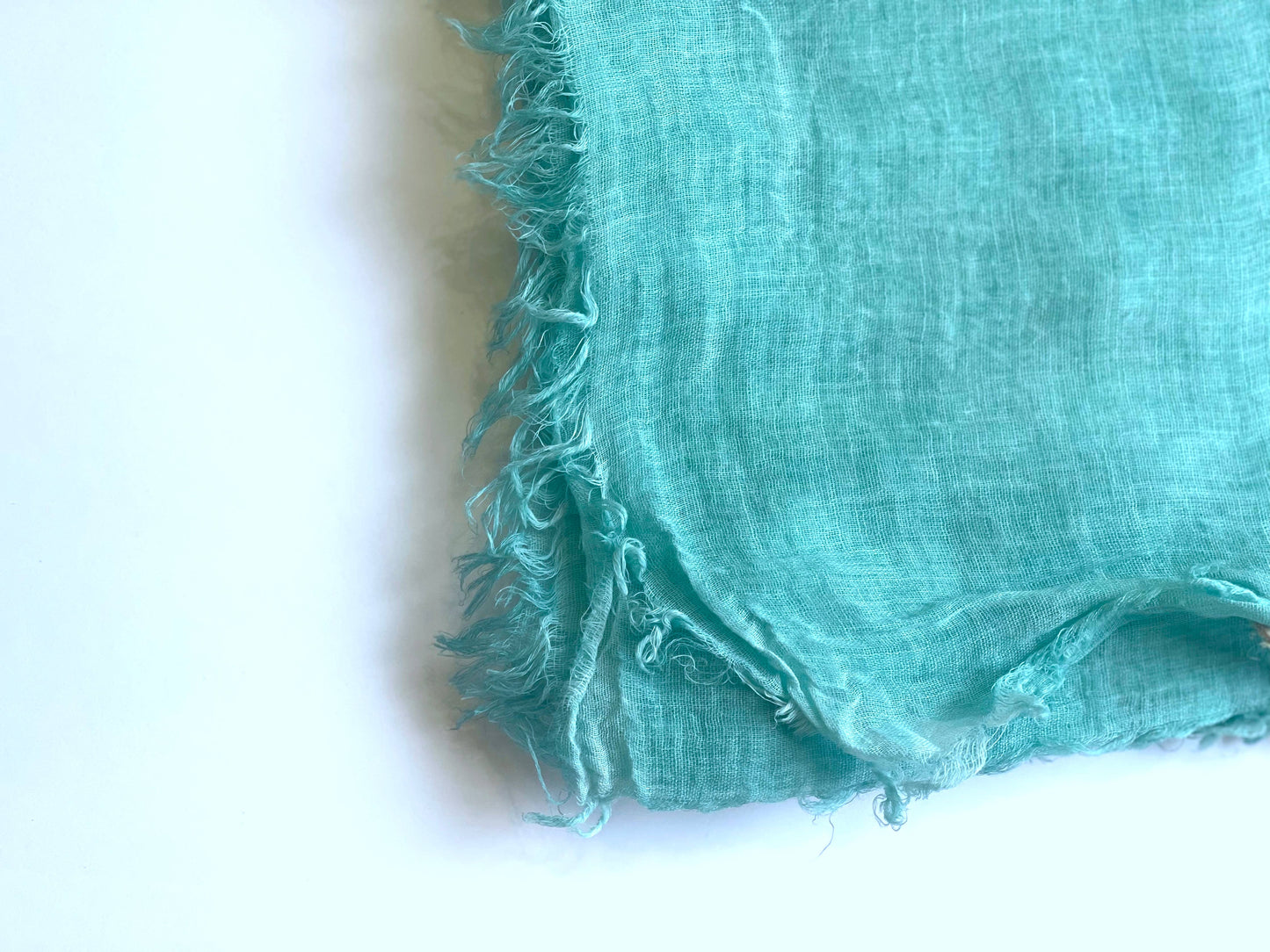 Stone Washed Cotton Scarf - Turquoise