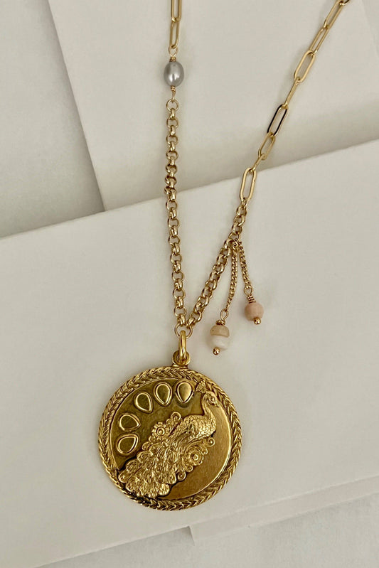 Clio Peacock Pendant Necklace