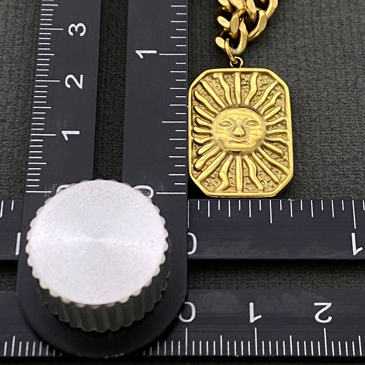 Sun Moon Star 18K Gold Plated SS Charm Necklace