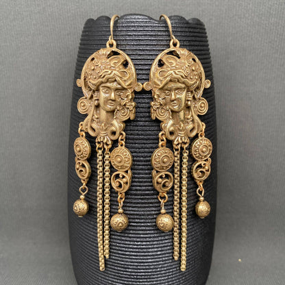 Vintage Ancient Greek Portraits Dangle Earrings