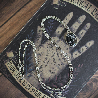 Mini Real Spider Web Necklace - Stainless Steel