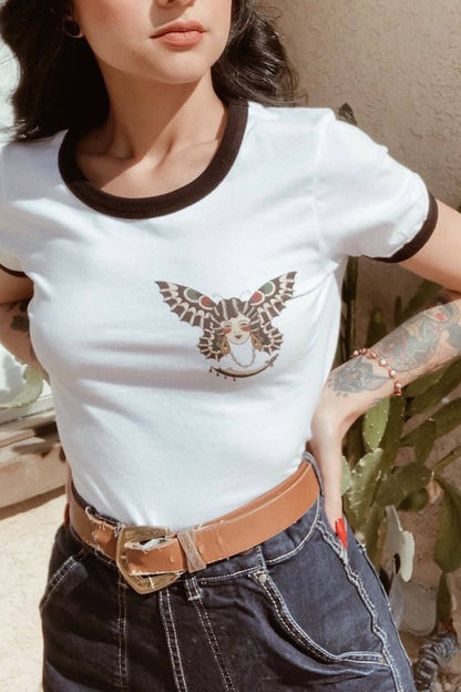 Butterfly Lady Unisex Ringer Tee