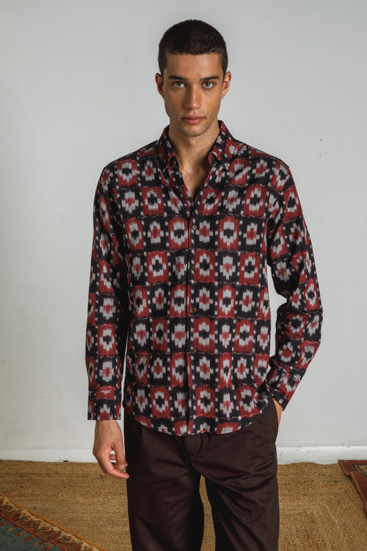 Ayala Hand-Woven Men Button Up Shirt