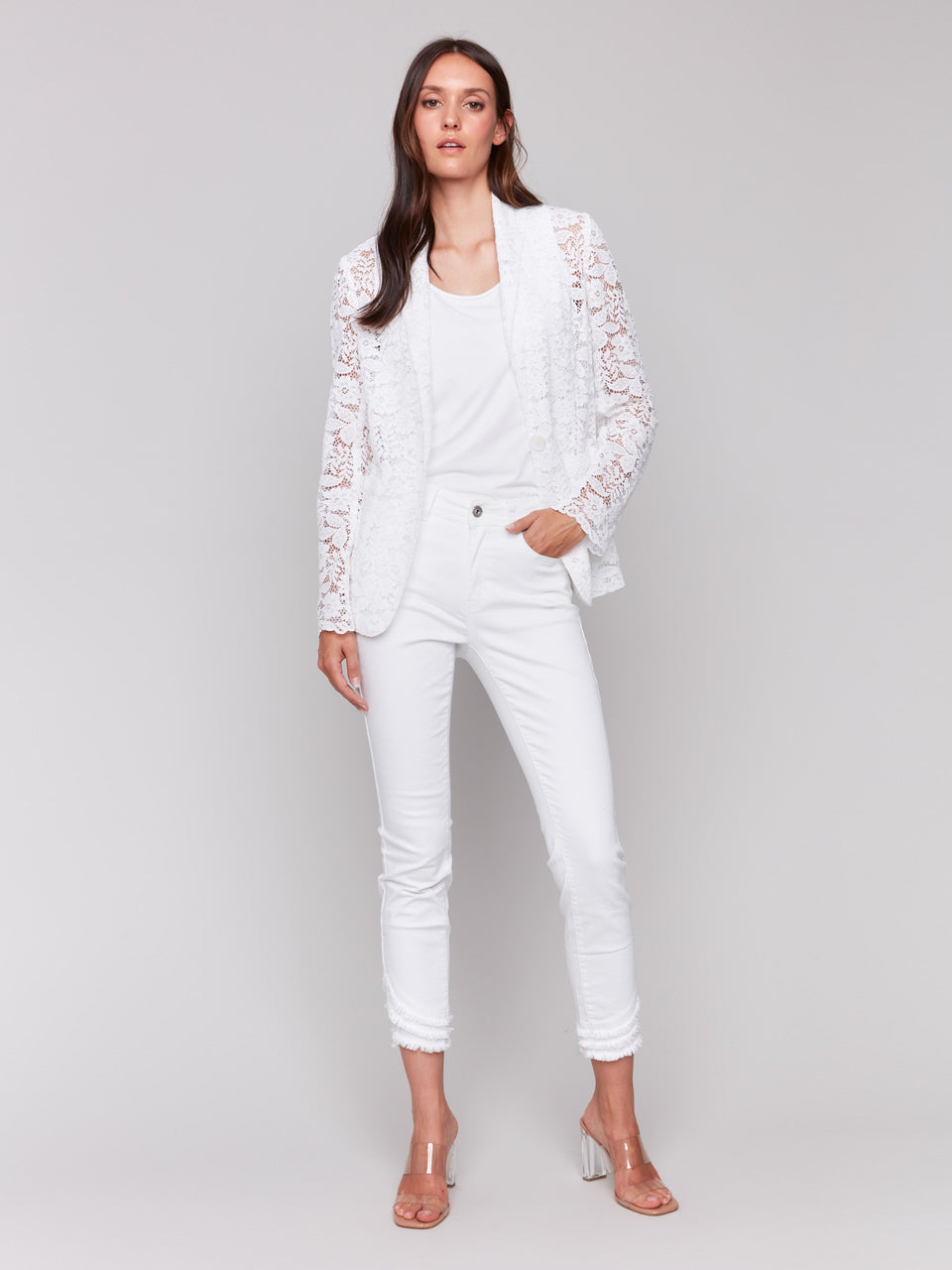 Lace Blazer- White