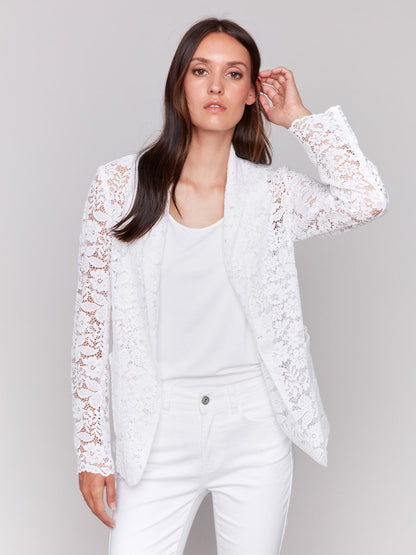 Lace Blazer- White