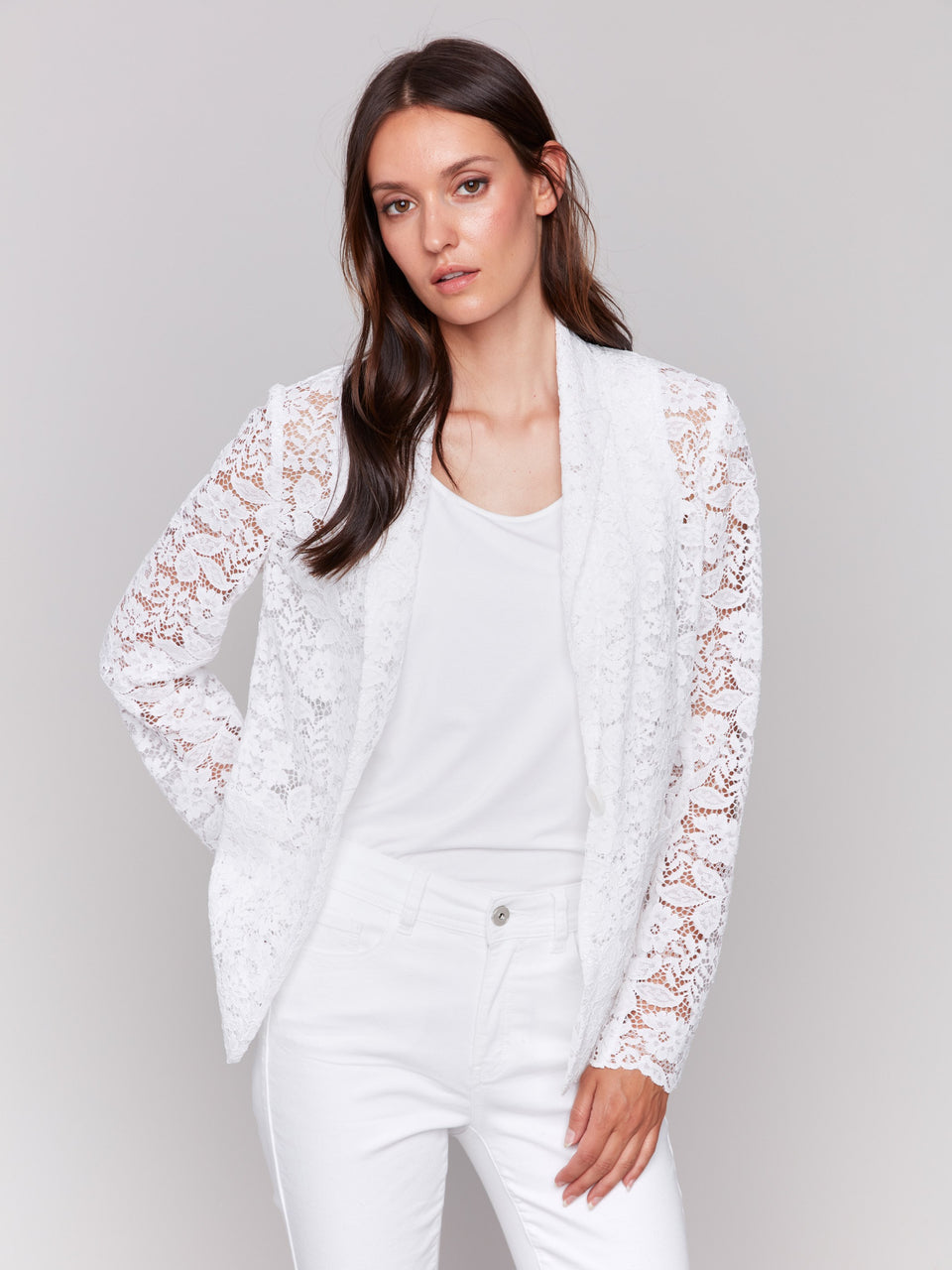 Lace Blazer- White