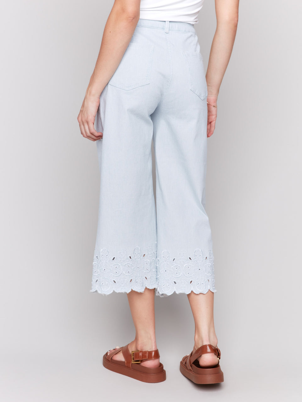 Wide Leg Crop Pant- Stripes