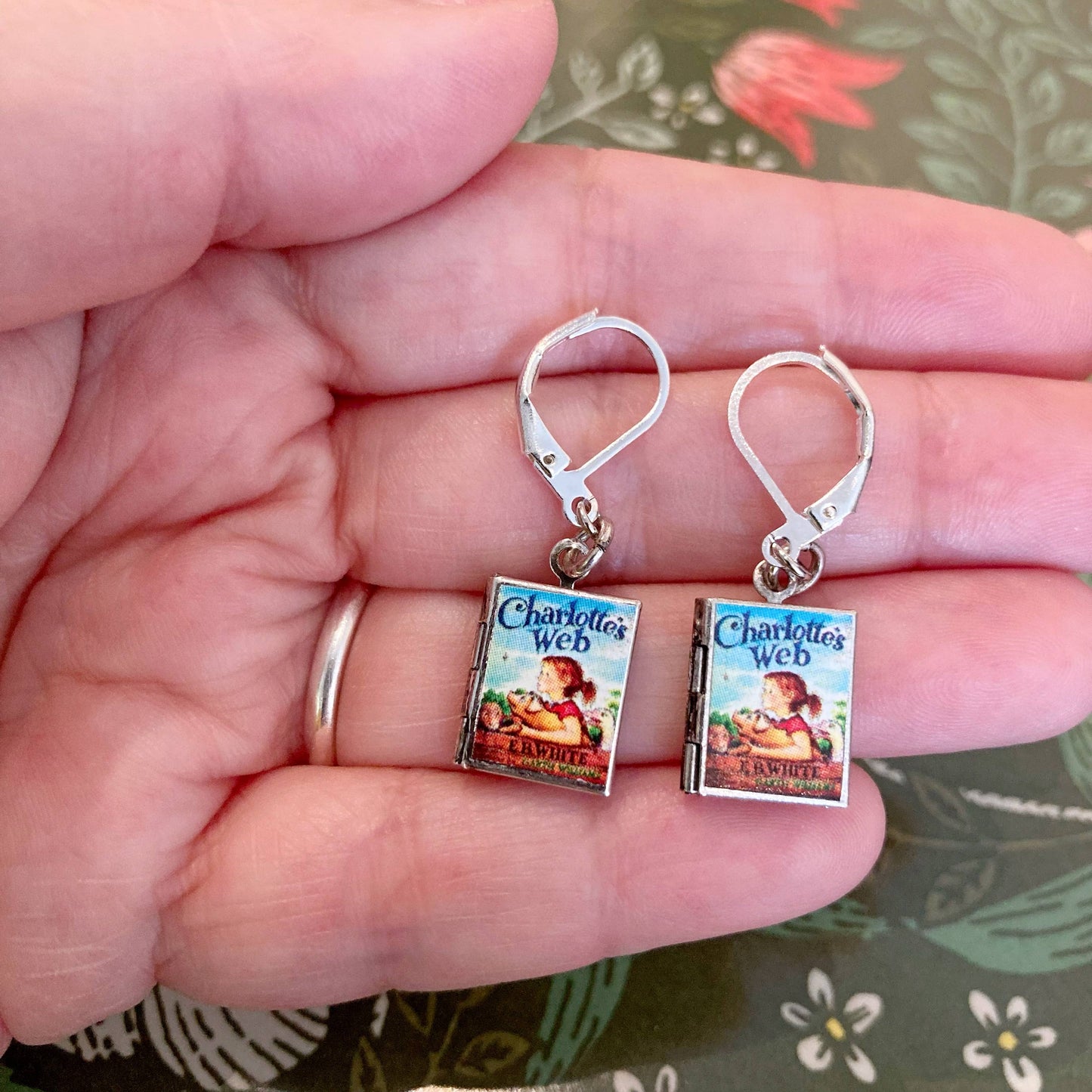 Earrings Book Locket Charlotte's Web