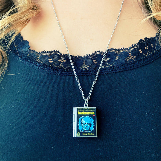 Book Locket Frankenstein  - Stainless Steel