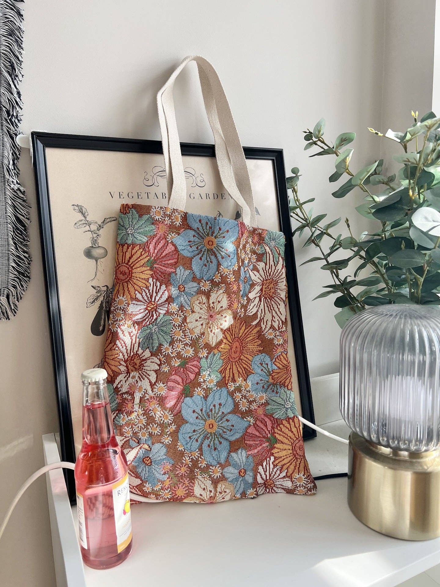 Vintage Camping Tote bag - FLORAL