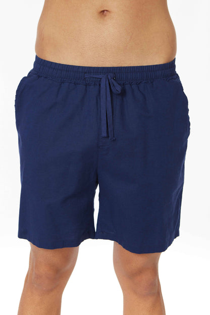 Men's Linen blend Short - Navy