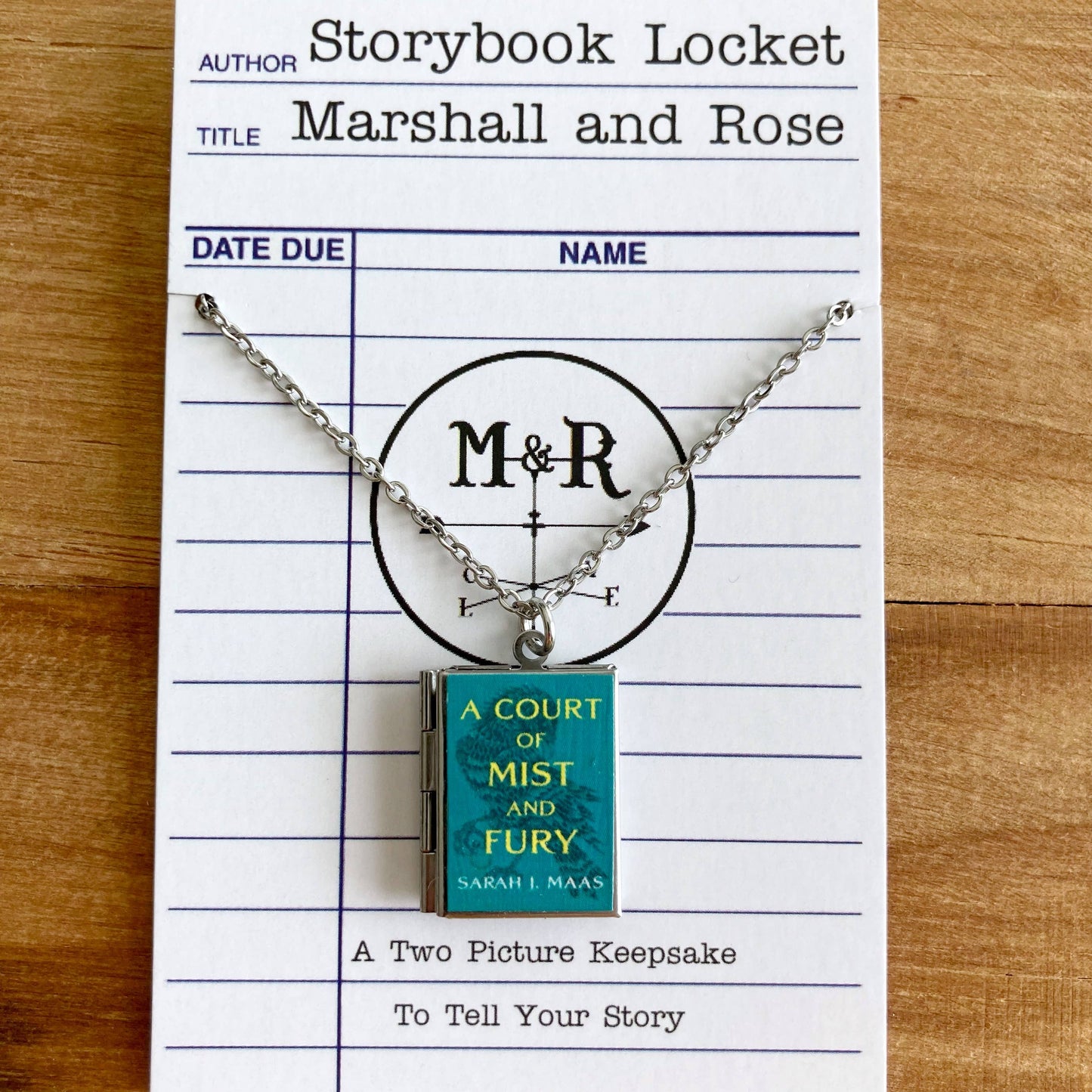 Book Locket A Court of Mist and Fury - Stainless Steel