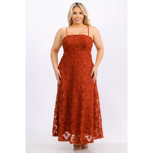 Curve Applique A-Line Maxi - Rust