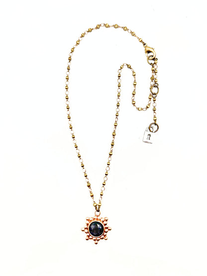 Sunburst Gray Sapphire Necklace