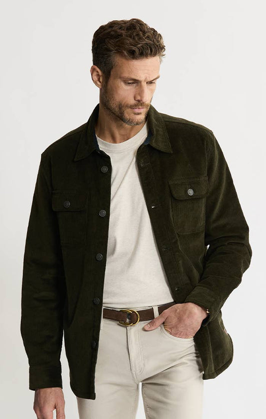 Concord Sherpa Lined Corduroy Shirt Jacket - Olive