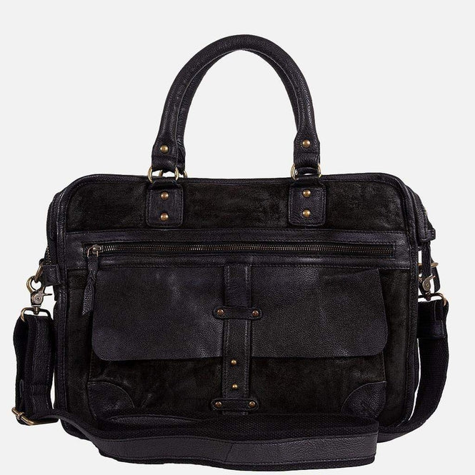 Boomsma Leather Messenger Bag - Black - La De Da