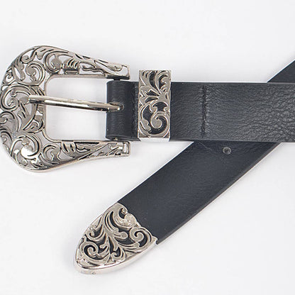 Day To Day Antique Designed Belt - Black/Silver