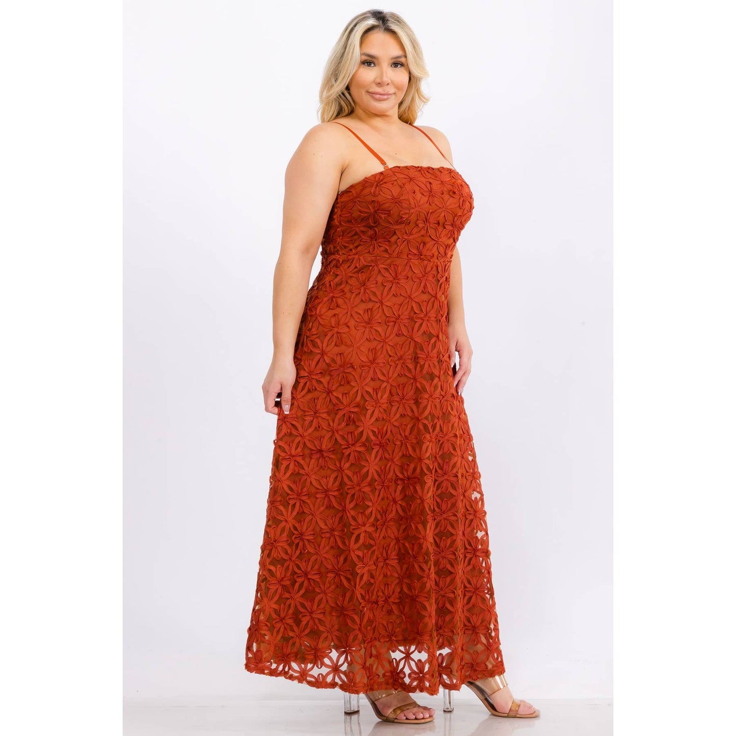 Curve Applique A-Line Maxi - Rust