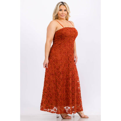 Curve Applique A-Line Maxi - Rust