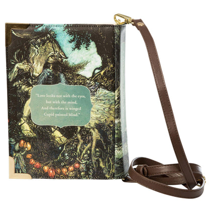 A Midsummer Nights Dream Green Book Crossbody Clutch Handbag - Large