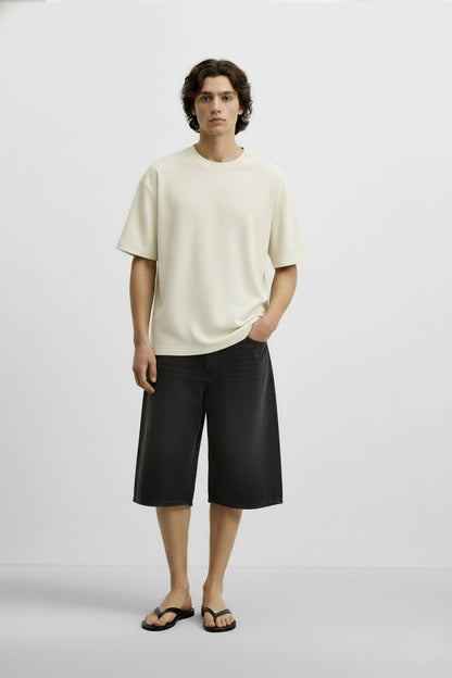 Men's Short Sleeve Textured T-Shirt - Ivory