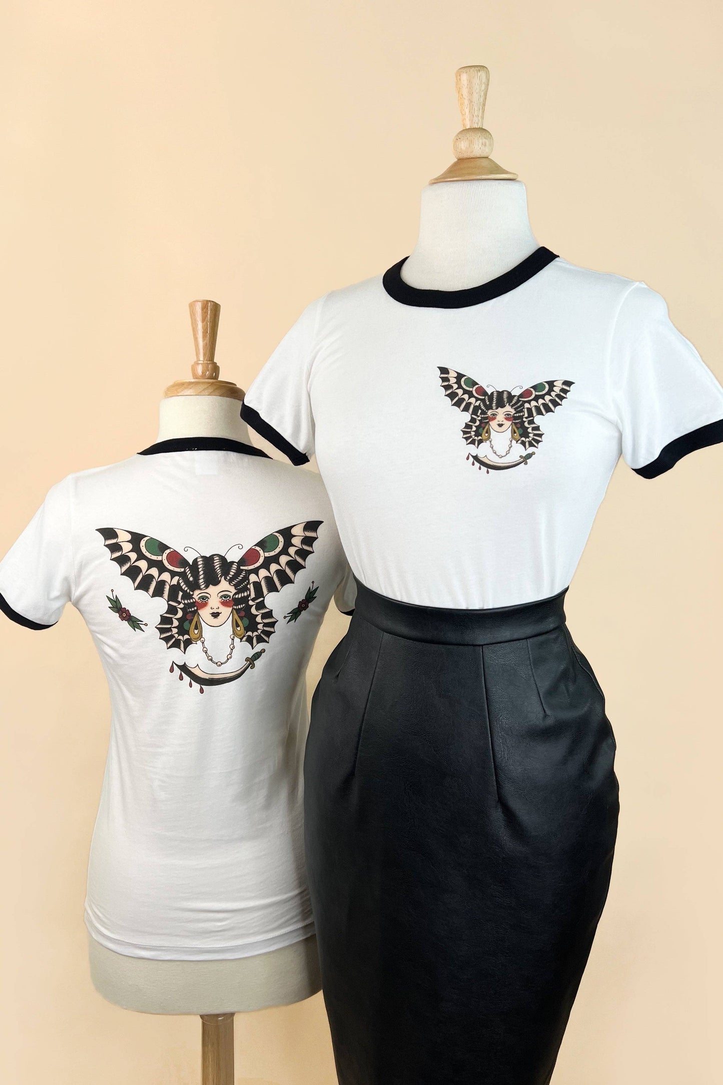 Butterfly Lady Unisex Ringer Tee