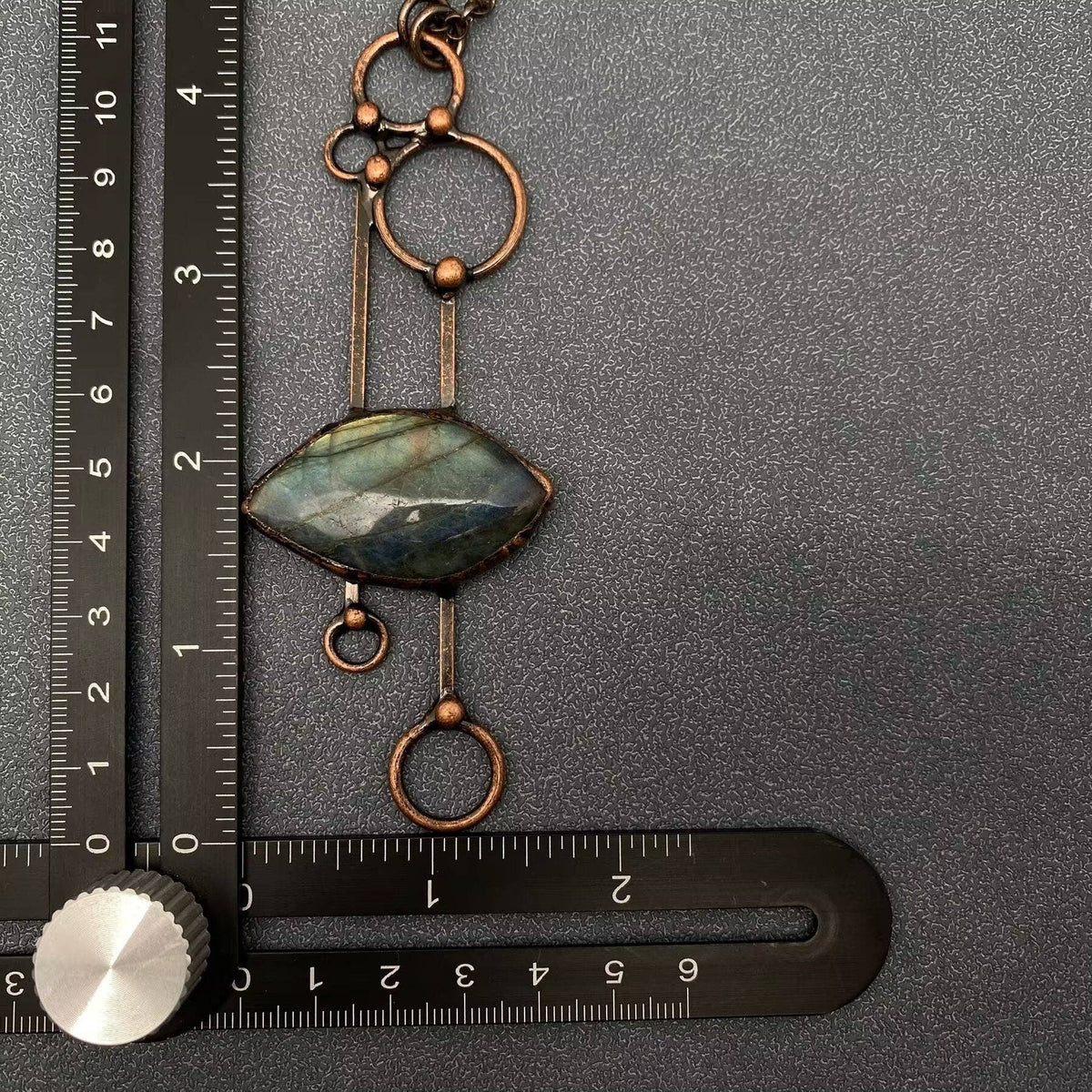 Irregular Labradorite Geometric Pendant Necklace