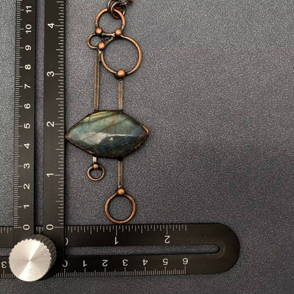 Irregular Labradorite Geometric Pendant Necklace