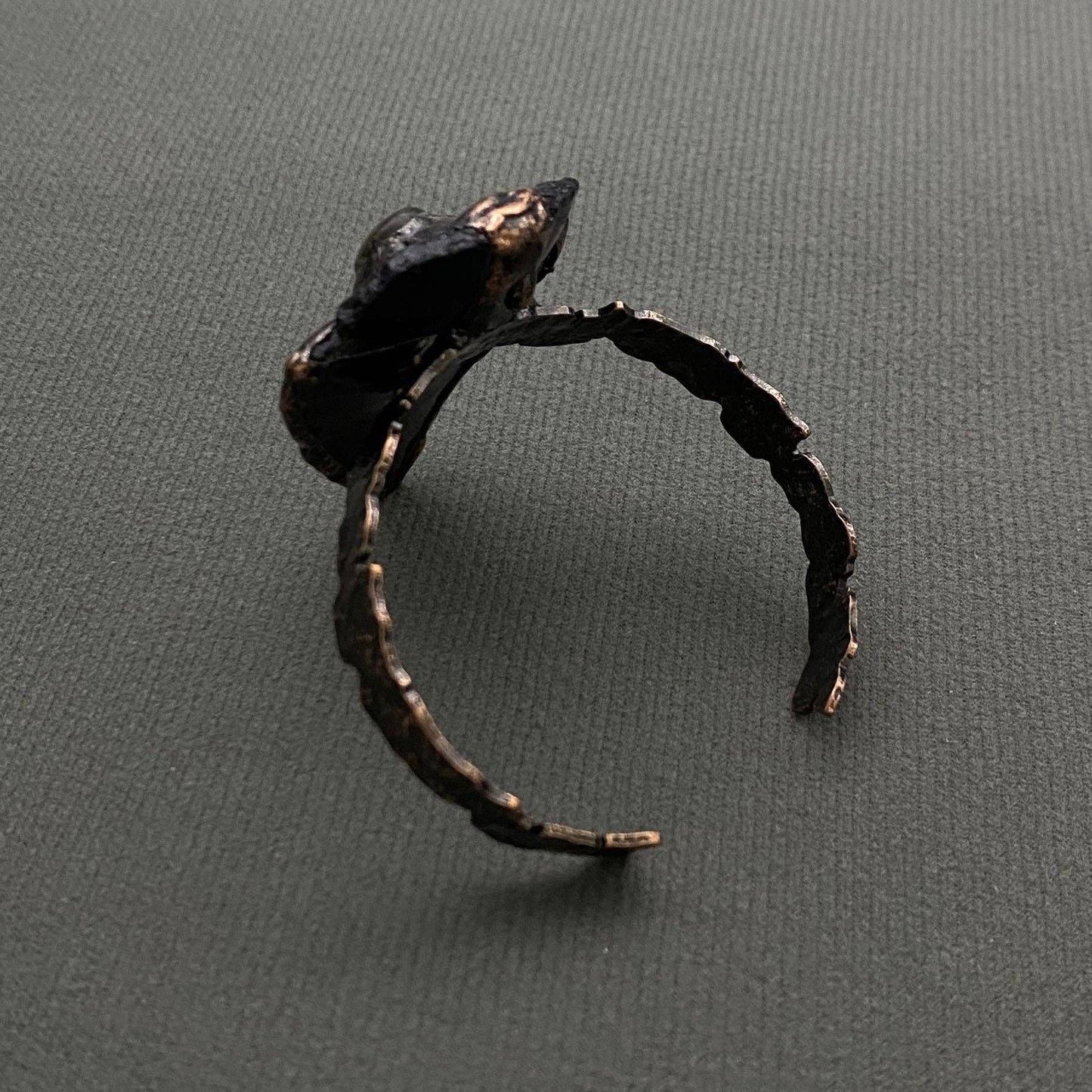 Inlaid Anemousite Obsidian Adjustable Cuff