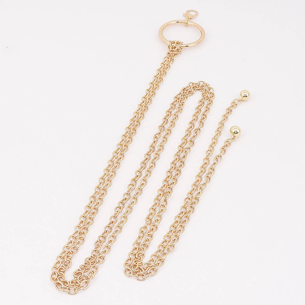 Circle Buckle Layered Chain Waist Belt - GD