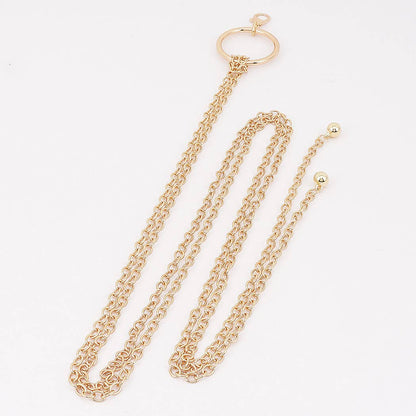Circle Buckle Layered Chain Waist Belt - GD