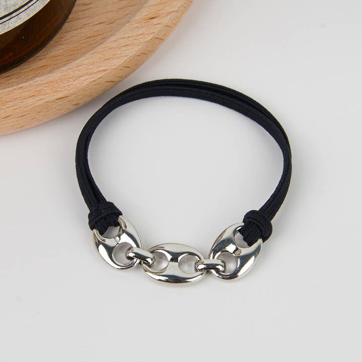 Metal Chain Hair Tie Silver - La De Da