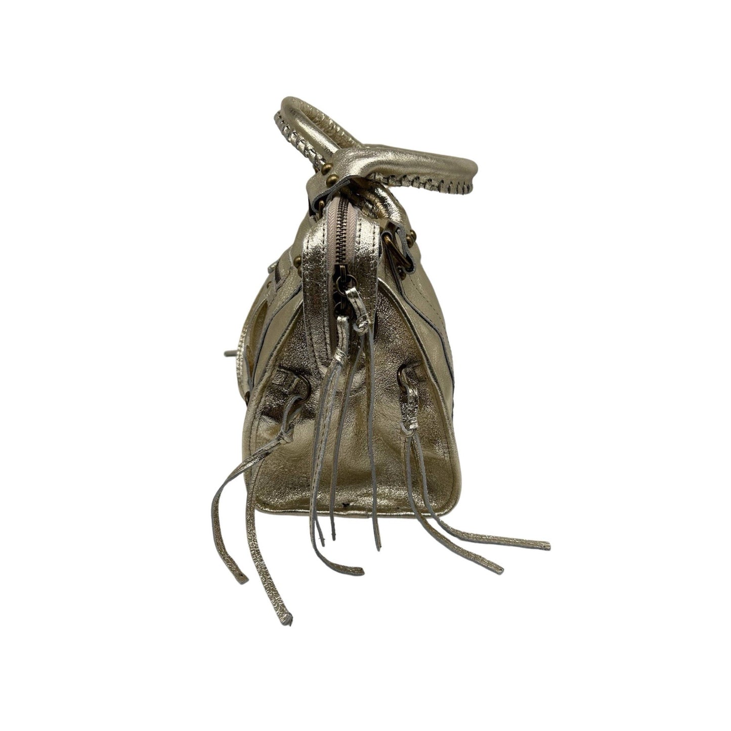 Capucine Iridescent Leather Handbag  - Gold