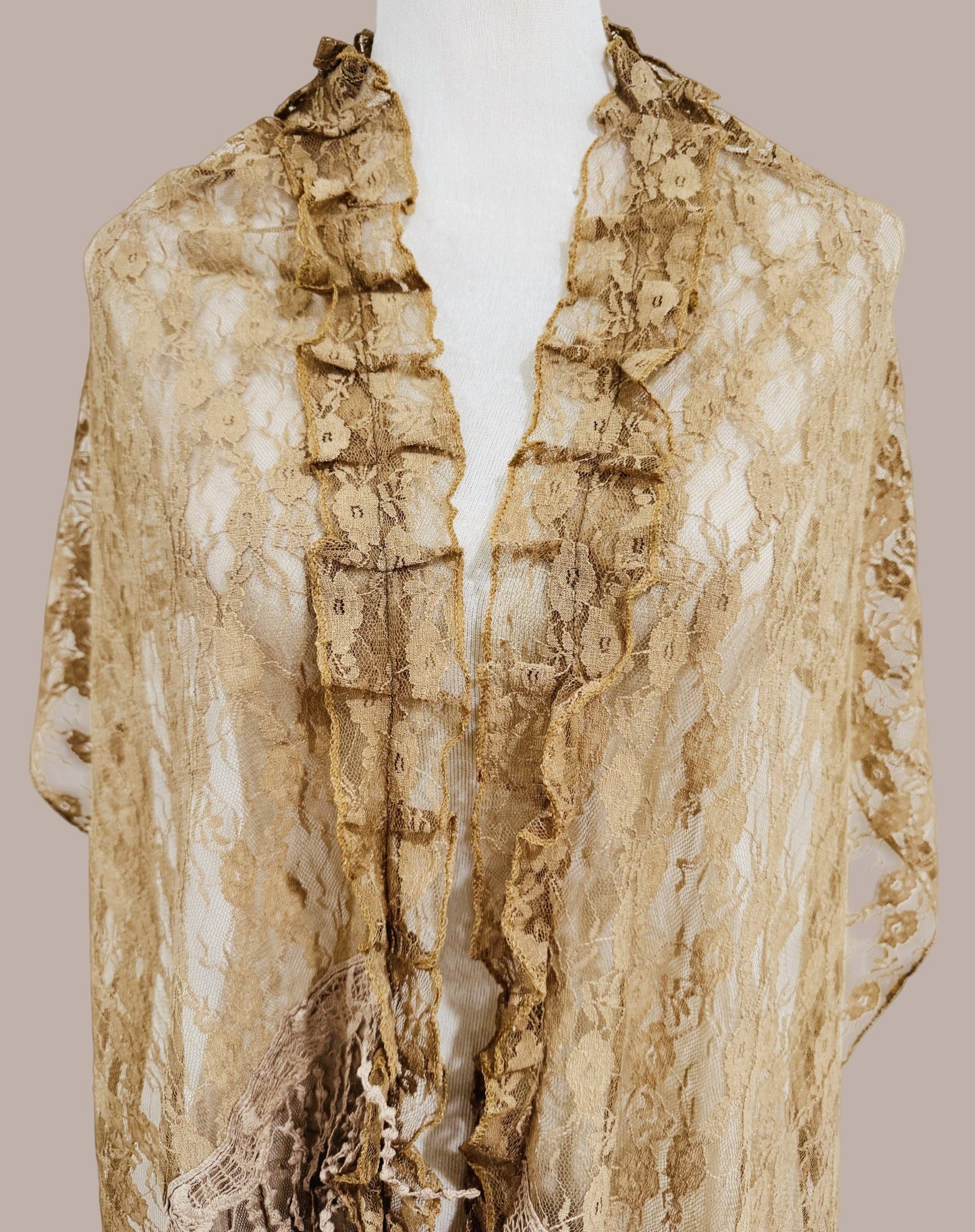 Lace Scarf Shawl – Khaki