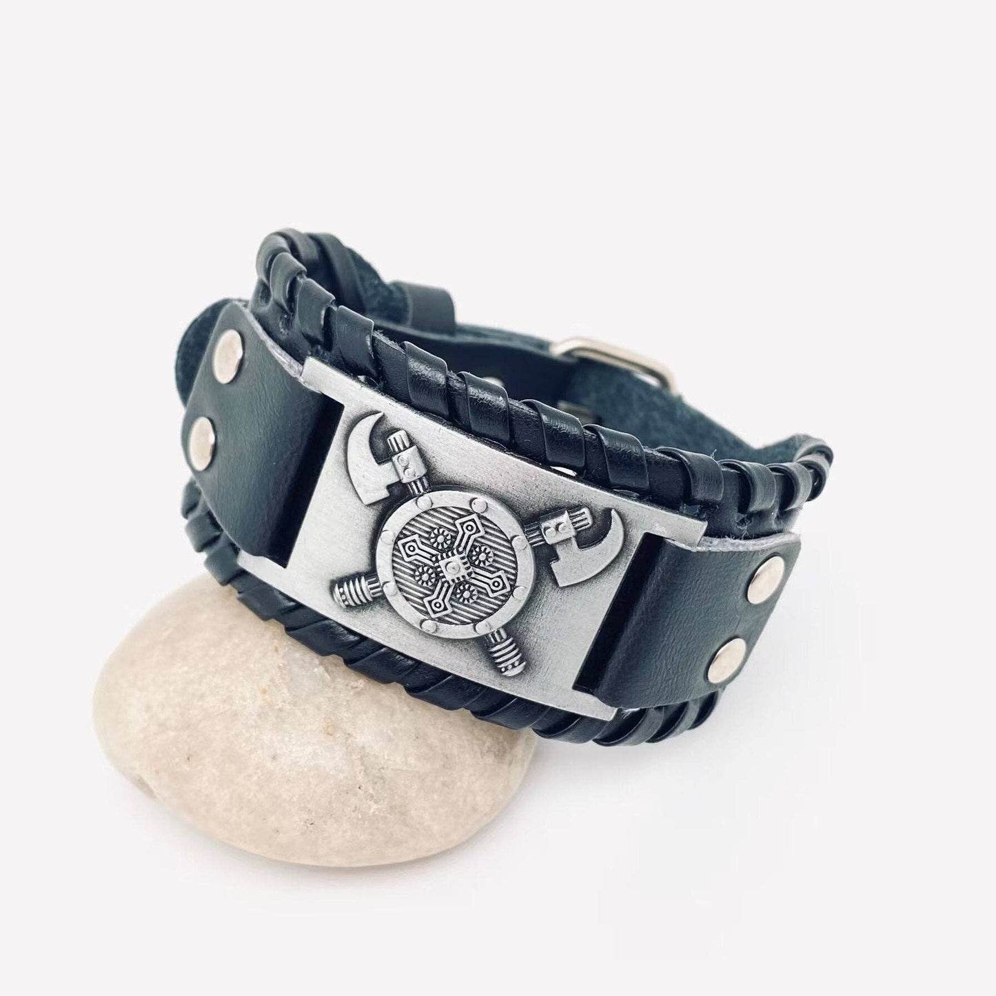 Vintage Viking Symbol Leather Bracelet - MJ/BC