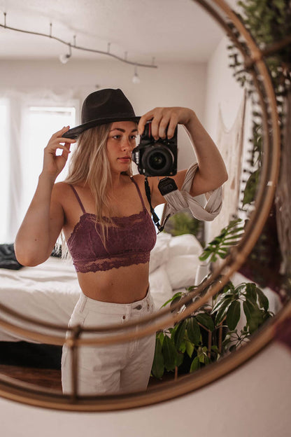 Mauve Bandeau Floral Bralette