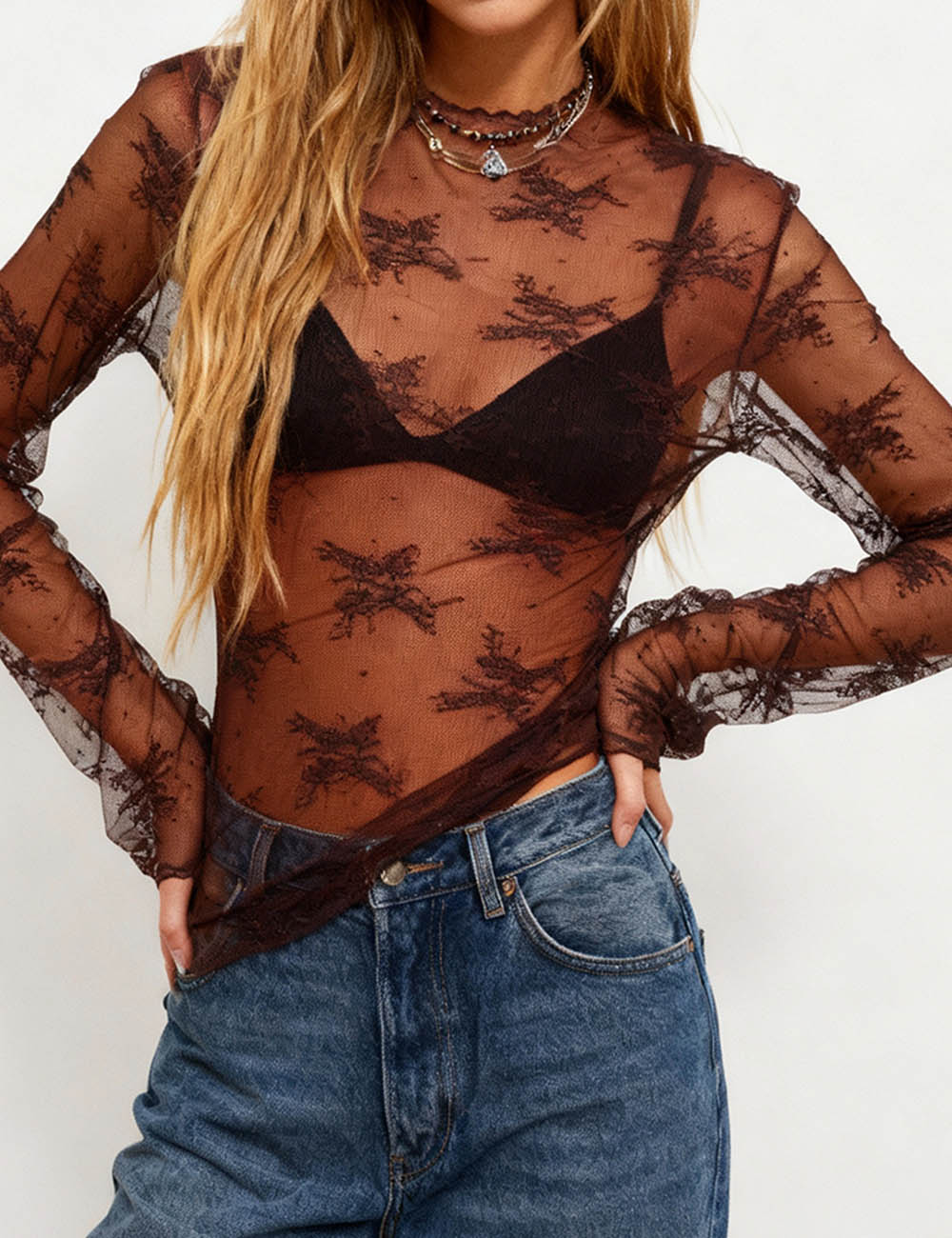 Floral Lace Layering Top - Multiple Colors
