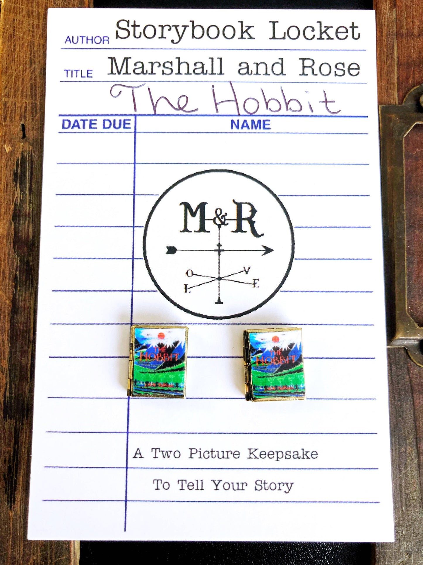 Post Earrings Book Locket The Hobbit
