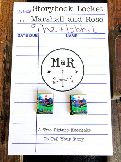 Post Earrings Book Locket The Hobbit