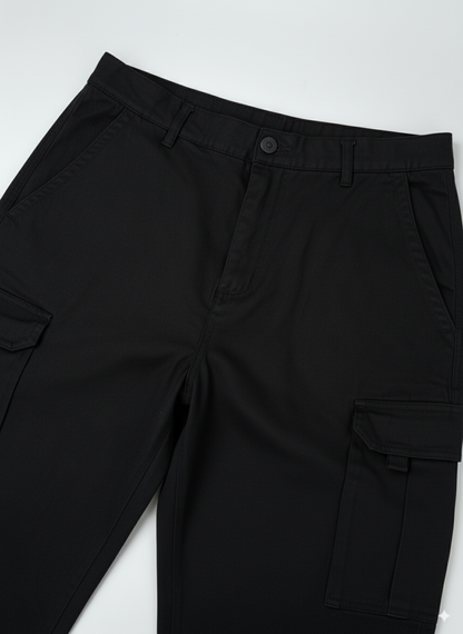 HAWKSBAY NEW MENS CARGO TWILL STRETCH PANT  - BLACK