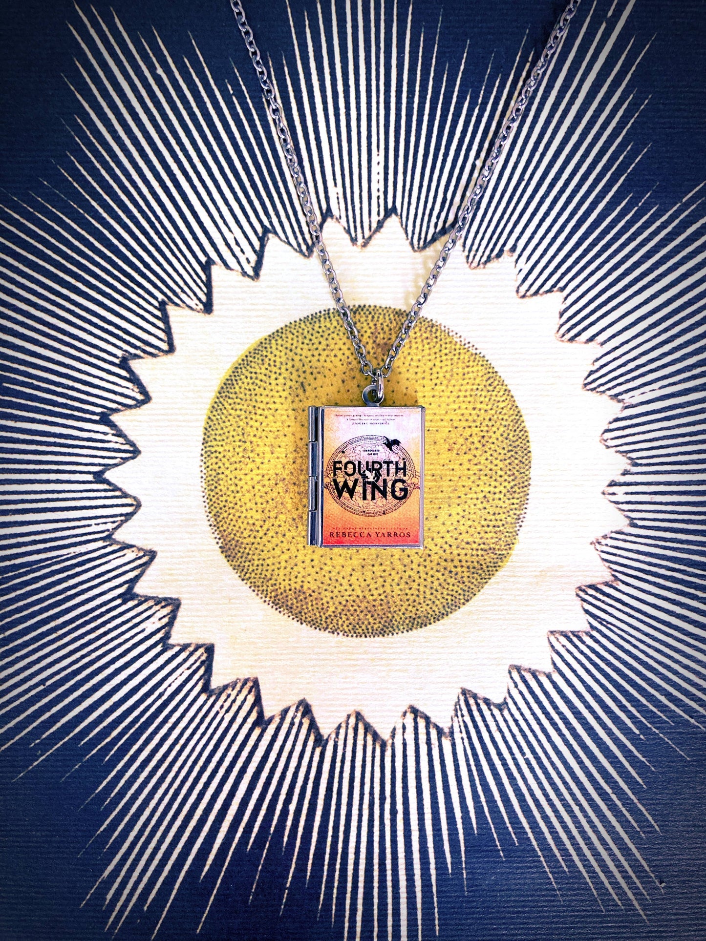 Book Locket Fourth Wing - Stainless Steel