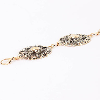Lace Pattern Medallion Chain Belt - ATG