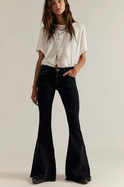 Emre Low-Rise Flare Jeans - Black Orchid