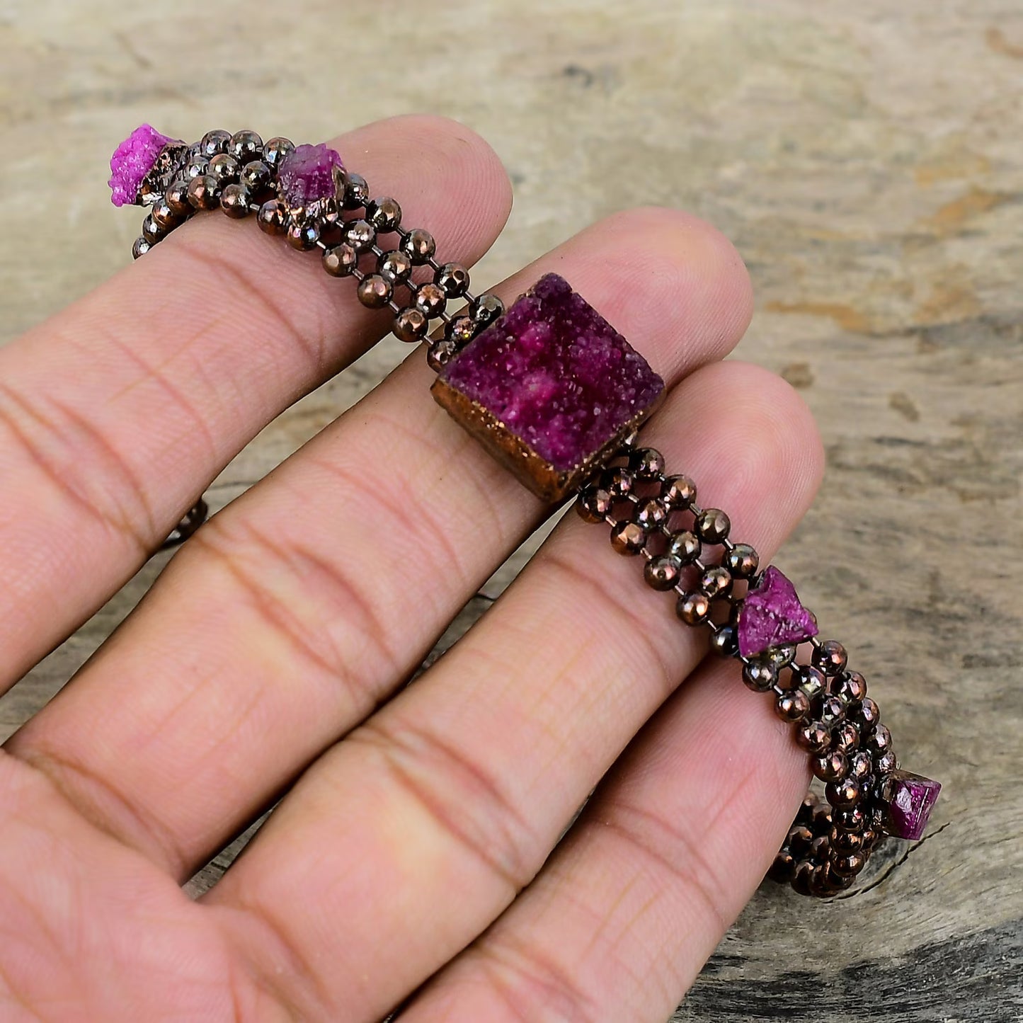 Pink Druzy Bracelet